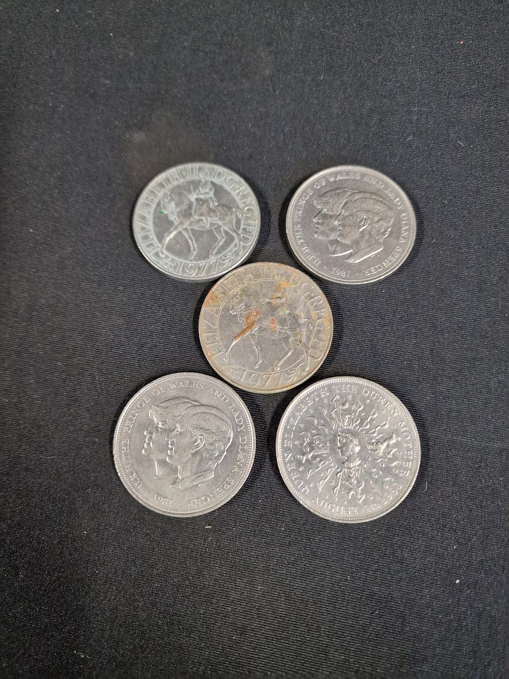 Lot 225: Five Vintage UK Crown Coins