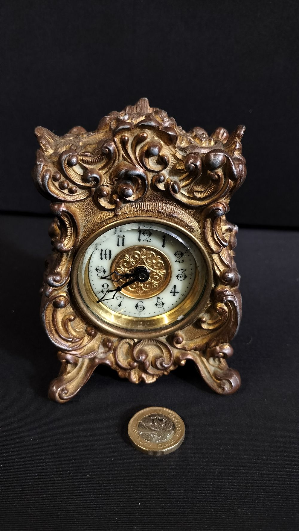 Lot 232: Cast Gilt Mantle Clock made by thr Great...