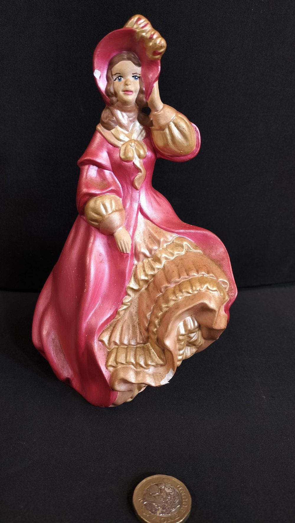 Lot 236: Iridescent Figurine of a Woman. Slight Chip on...