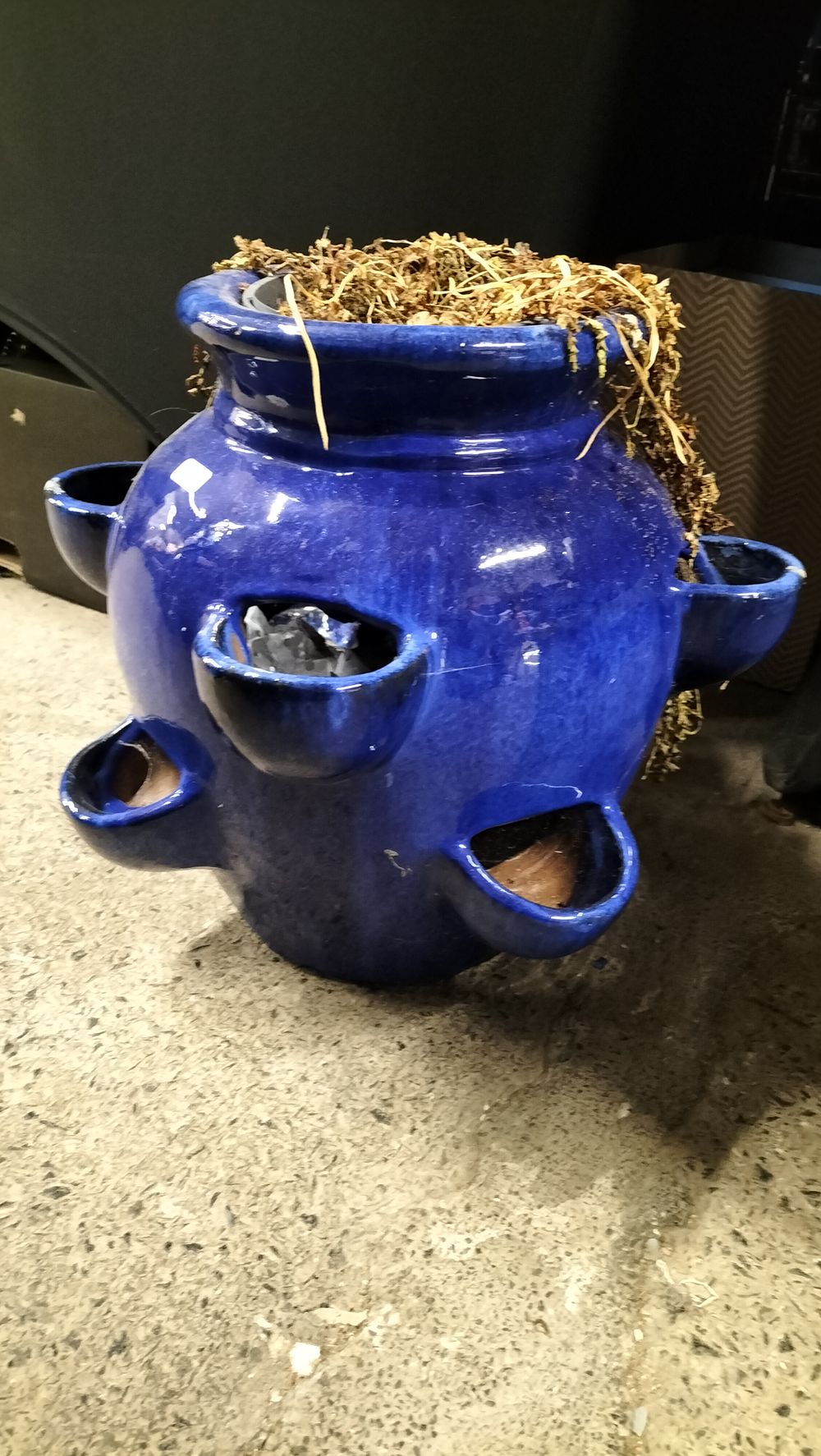 Lot 275: Blue Glazed Terracotta Planter. COLLECTION ONLY 
