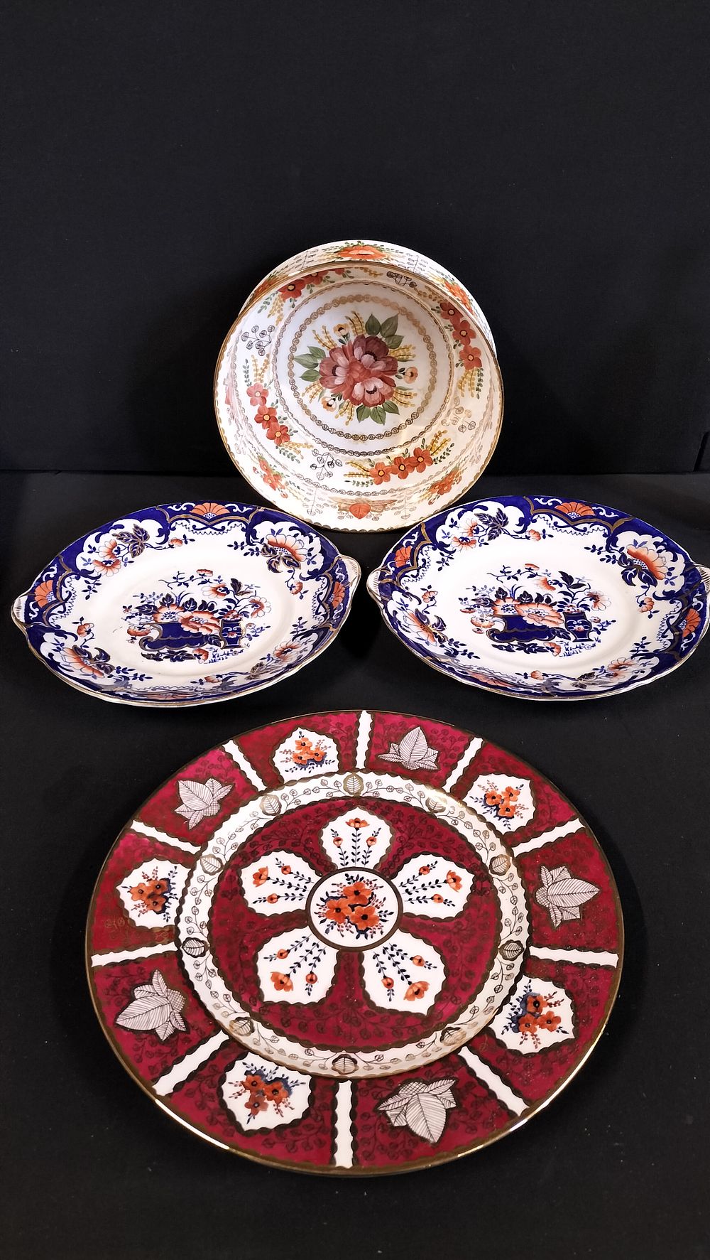 Lot 294: 4 hand Painted Plates and Bowl. Painted by...