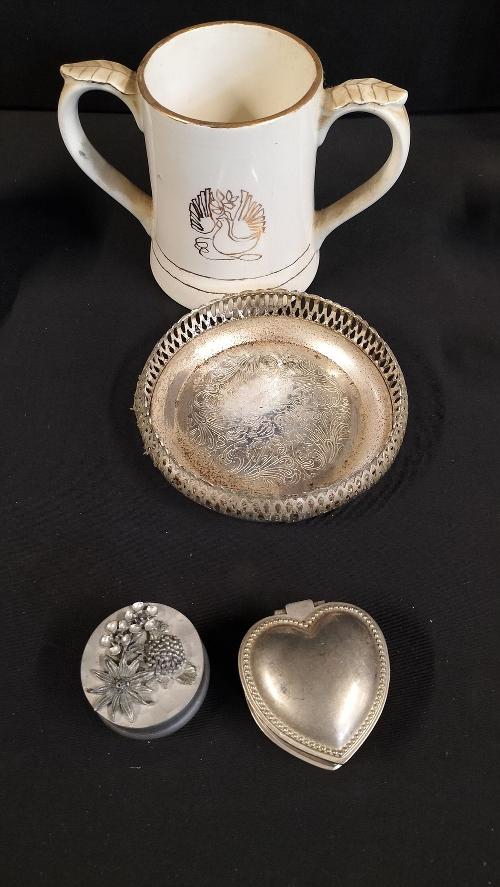 Lot 295: Two Handled Cup, and Some Silver Plated Items 