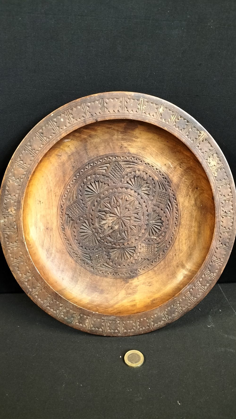 Lot 301: Polish Carpathian Carved wooden Bowl