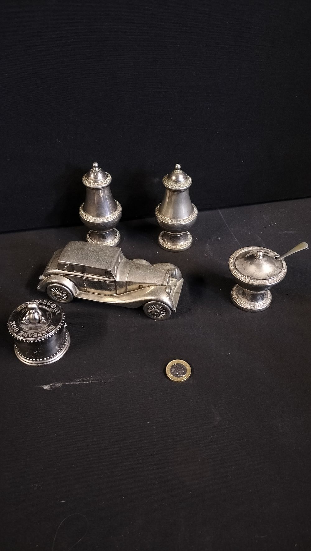 Lot 303: Various Silver Plated Items Including, Salt and Pepper...