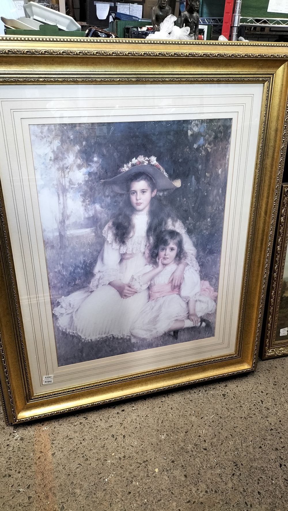Lot 311: Tall Framed Print of a  Portrait Picture. Measures...