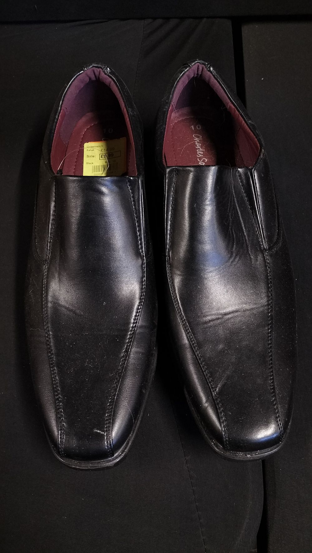 Lot 321: Pair of Mens Black Charles South well Size...