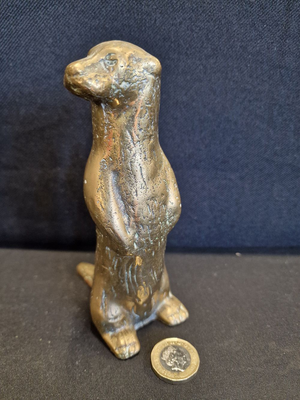 Lot 557: Vintage Solid Brass Otter Figurine