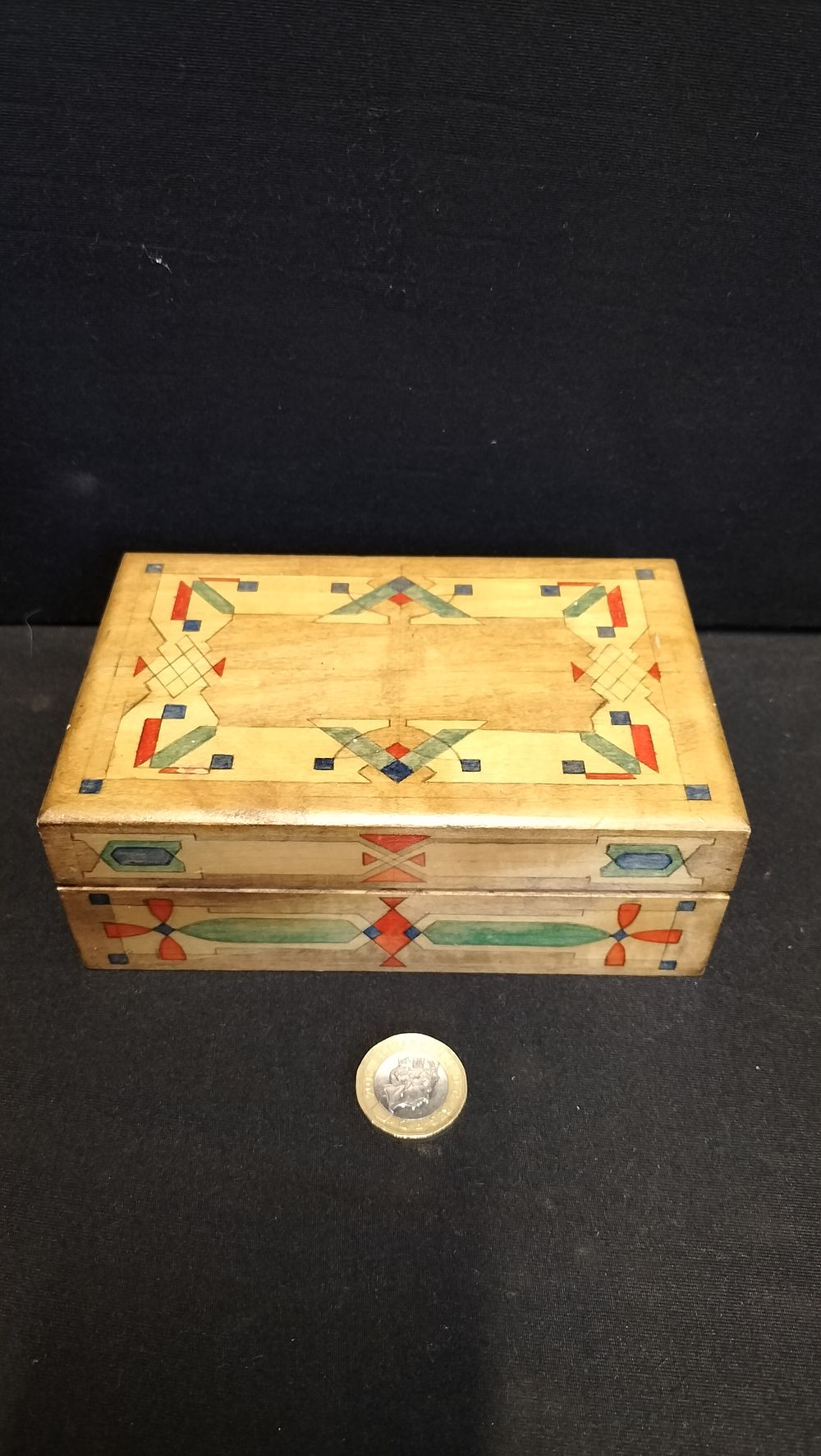 Lot 339: Wooden Marqitry Box 