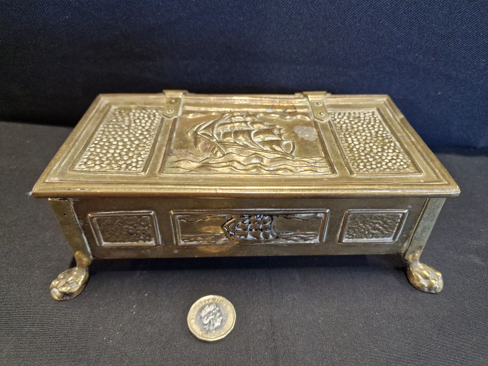 Lot 558: Vintage Brass Chest