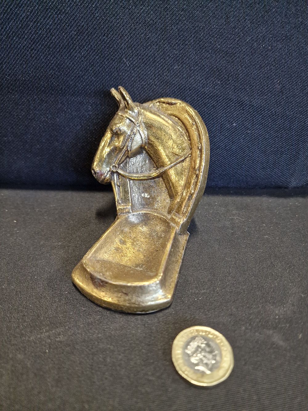 Lot 560: Vintage Brass Pipe Holder Depicting a Horse