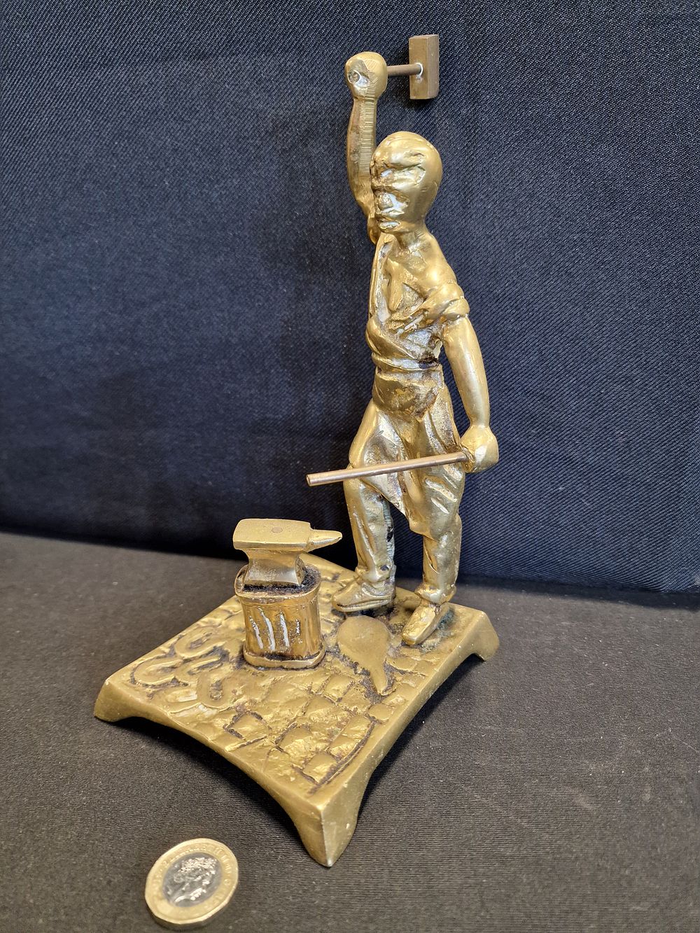 Lot 569: Vintage Brass Blacksmith Figure