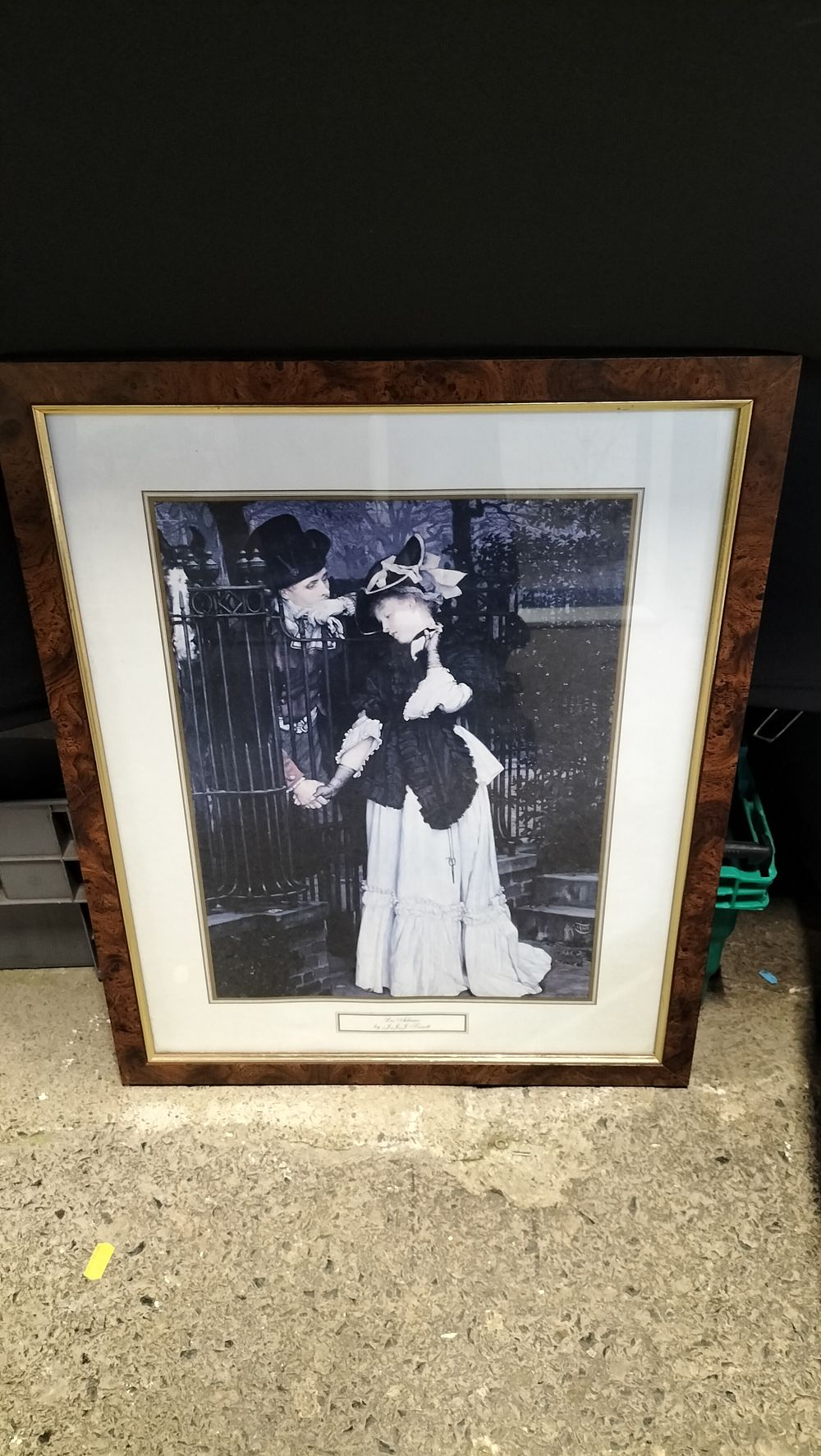 Lot 351: Wood Framed Picture Titled. Le Adieux by J.J.J.Tissot....