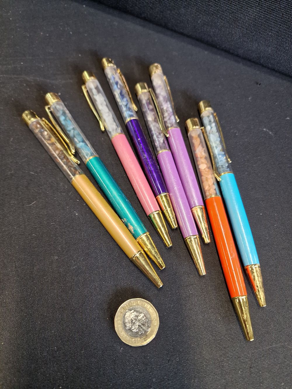 Lot 581: Selection of Pens Containing Crystal Chips