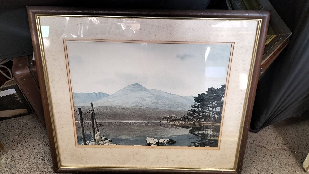 Lot 365: Framed Print by Simon Bull 1985. Measures approx...