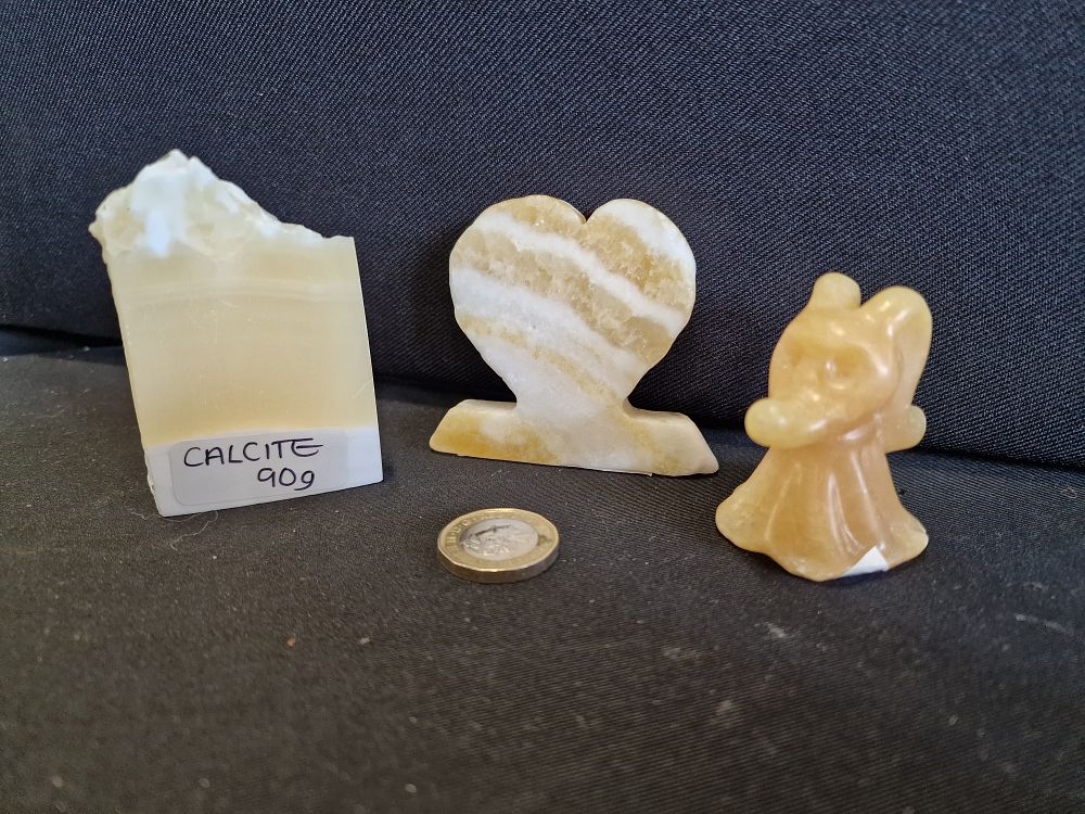 Lot 591: Three Pieces of Calcite and Honey Calcite