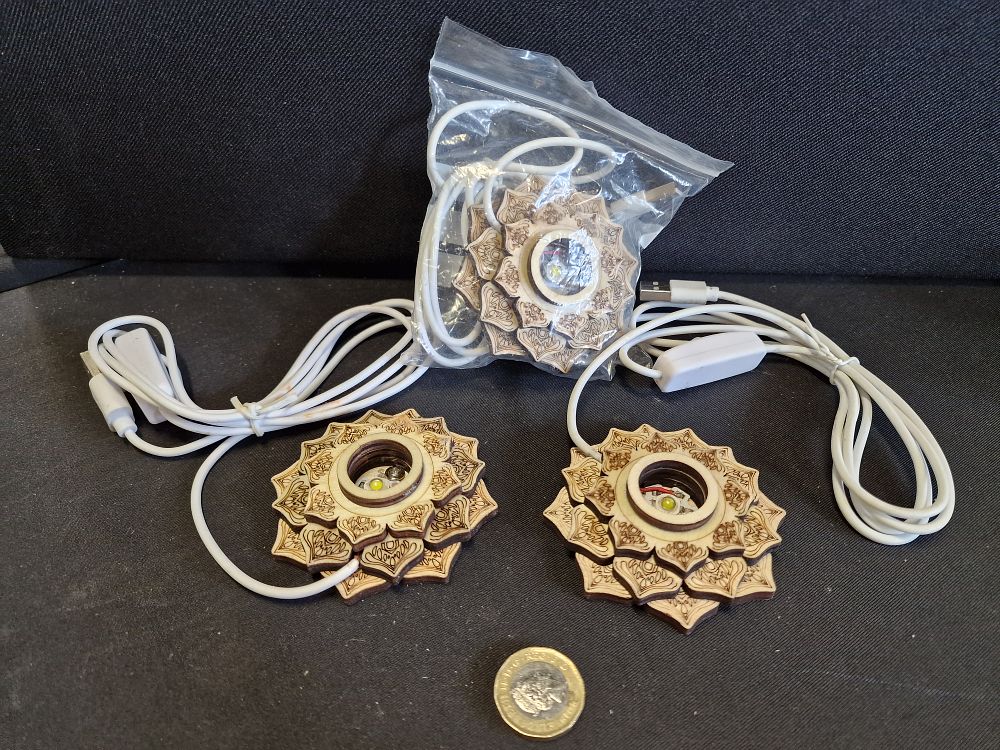 Lot 592: Three USB Crystal Display Lights