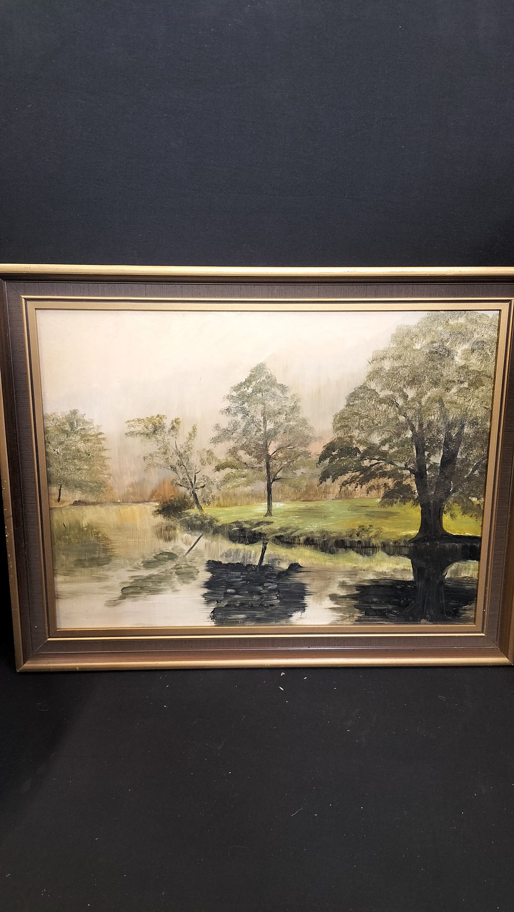 Lot 367: Framed Oil on Board Painting Of a River...