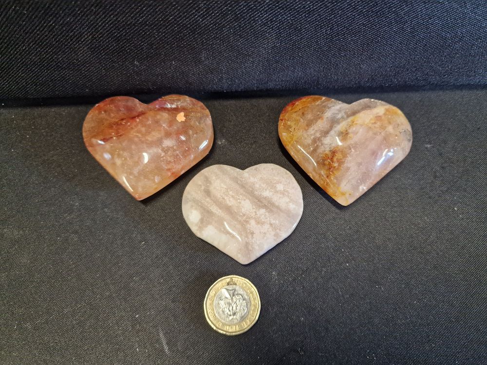 Lot 597: Three Heart Shaped Crystals