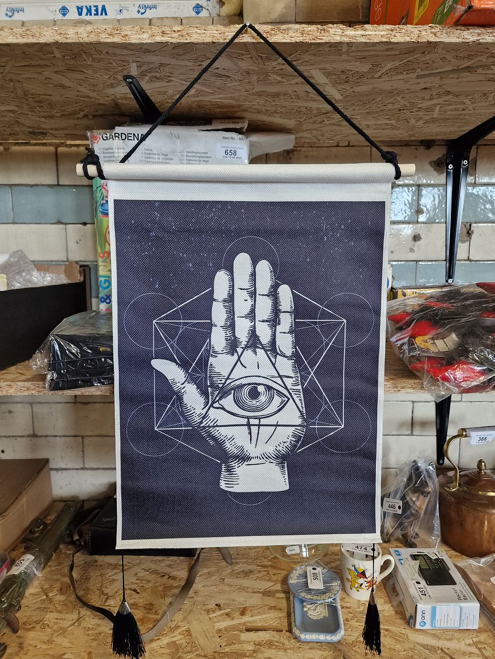 Lot 600: All Seeing Eye Hanging Canvas