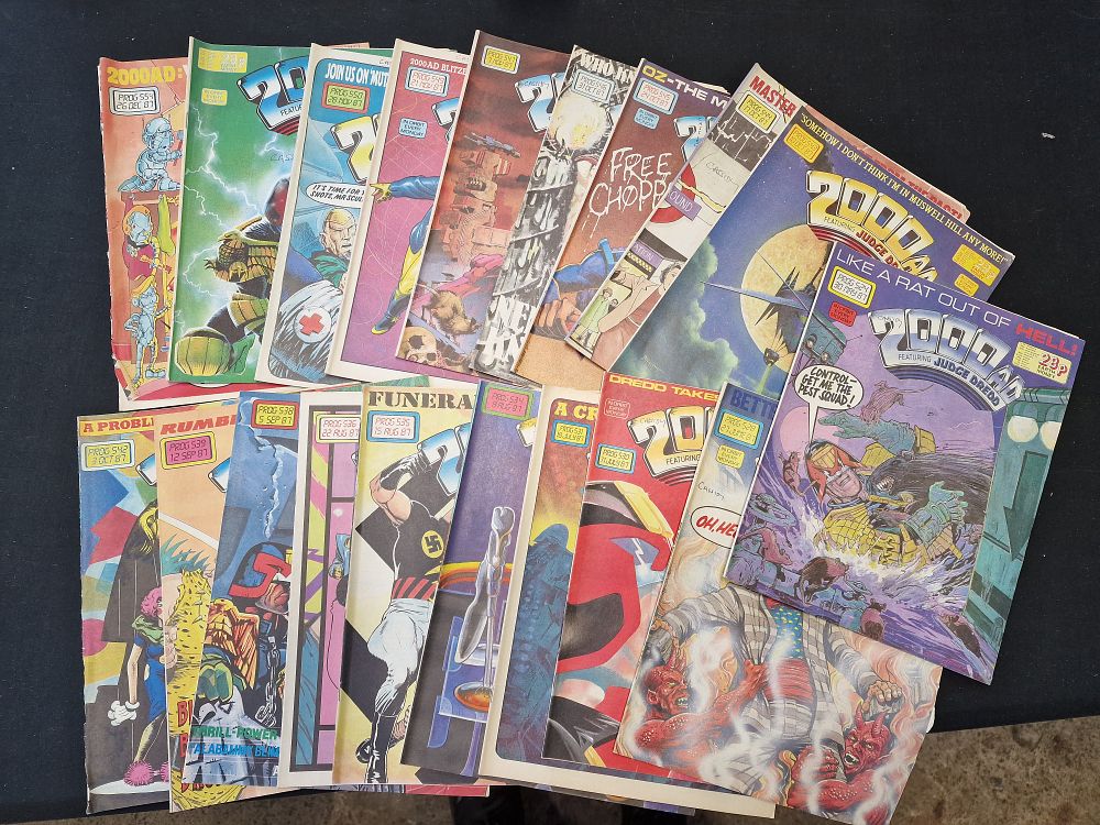 Lot 607: Selection of Vintage 2000AD Featuring Judge Dread from 1987