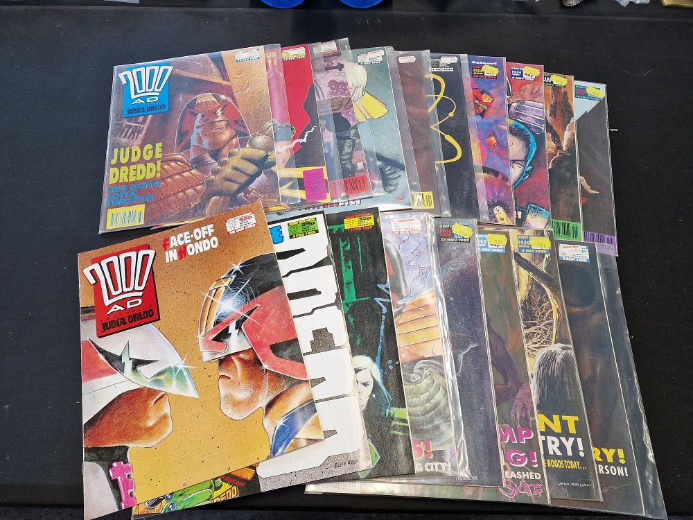 Lot 609: Selection of Vintage 2000AD Featuring Judge Dread Comics from 1989 inc Two Monthly's