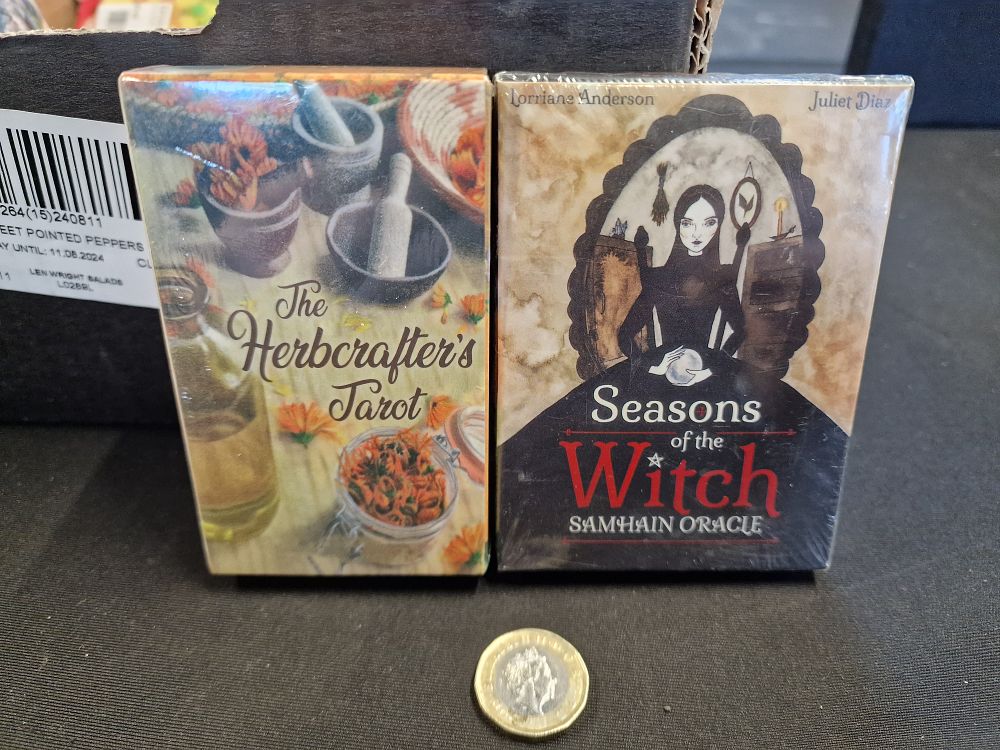 Lot 632: Pair of Tarot Cards. The Herbcrafters Tarot and Seasons of the Witch Samhain Oracle