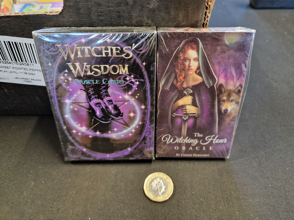 Lot 633: Pair of Tarot Cards. Witches Wisdom Oracle Cards and The Witching Hour Oracle