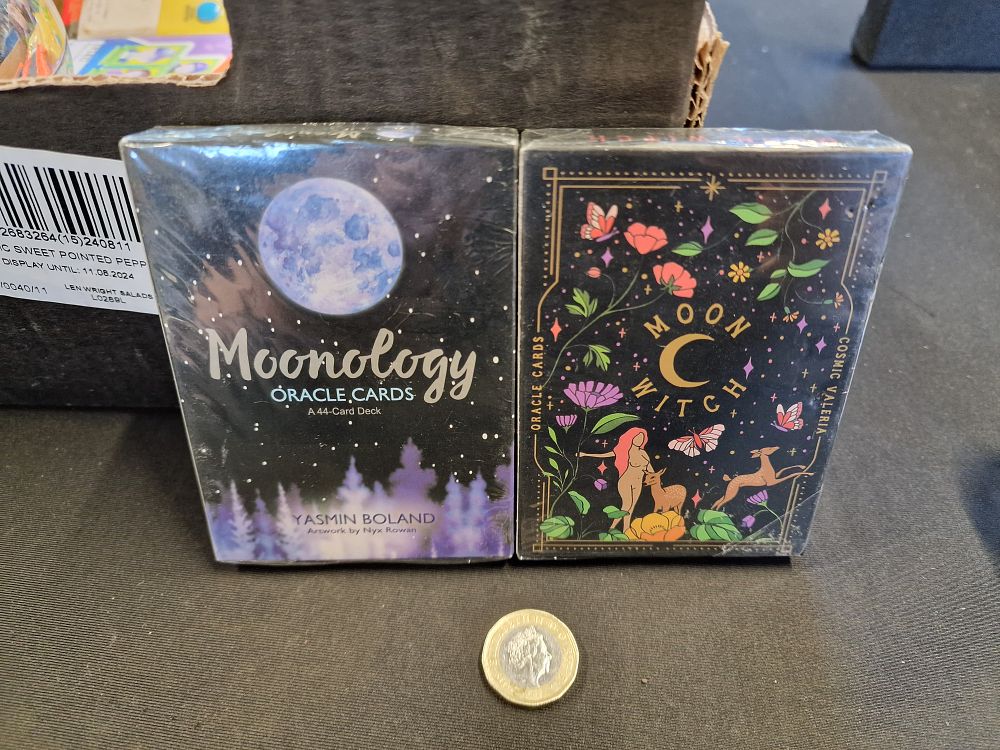 Lot 634: Pair of Tarot Cards. Moonology Oracle Cards and Moon Witch