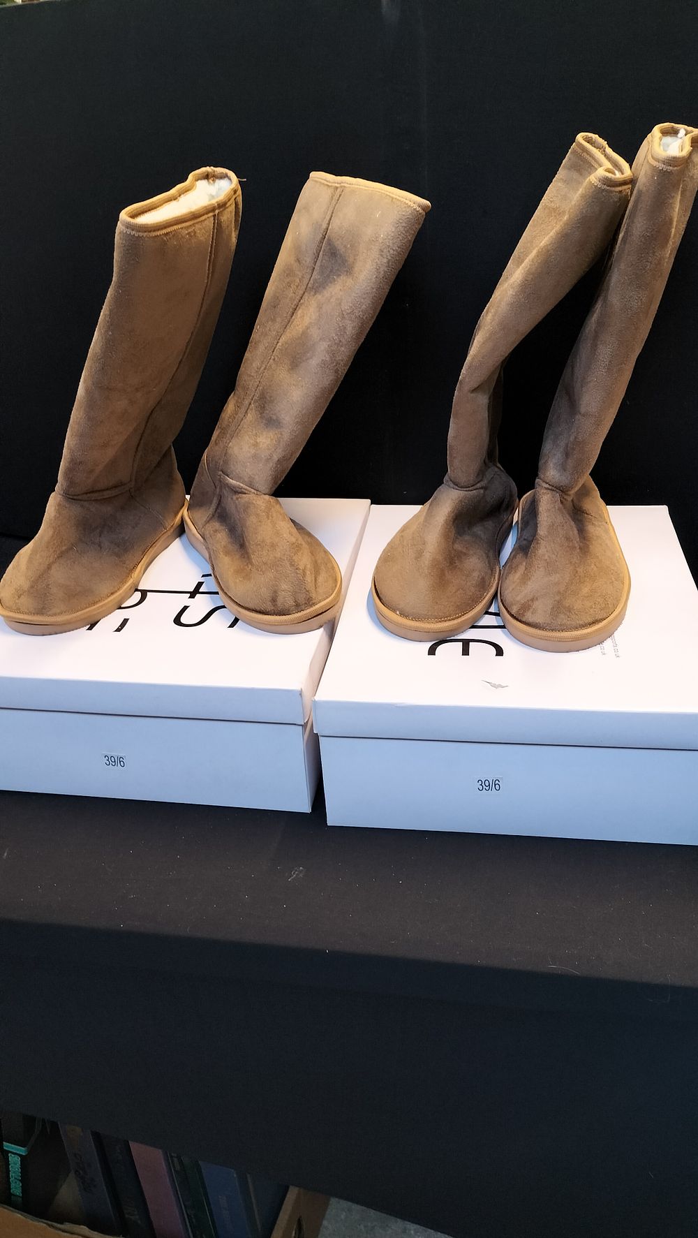 Lot 717: Two Brand New Boxed EQ Style Caramel  UGG...