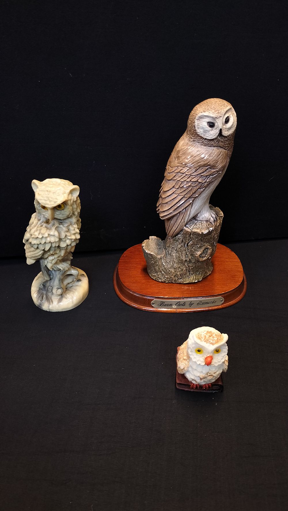 Lot 723: Three Various Sized Owls 