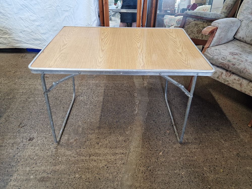 Lot 670: Folding Camping Table COLLECTION ONLY Approx 81x56cm