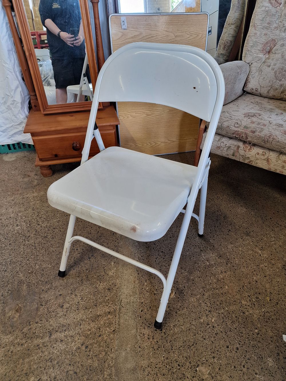 Lot 671: Folding Metal Chair COLLECTION ONLY