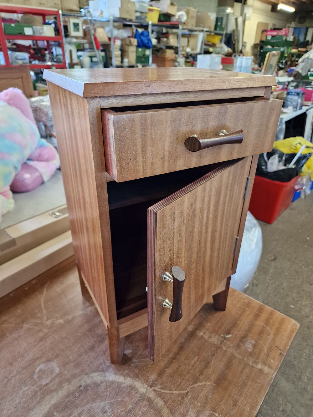 Lot 674: Small Wooden Bedside Table Approx 59h x 35w x 26d cm
