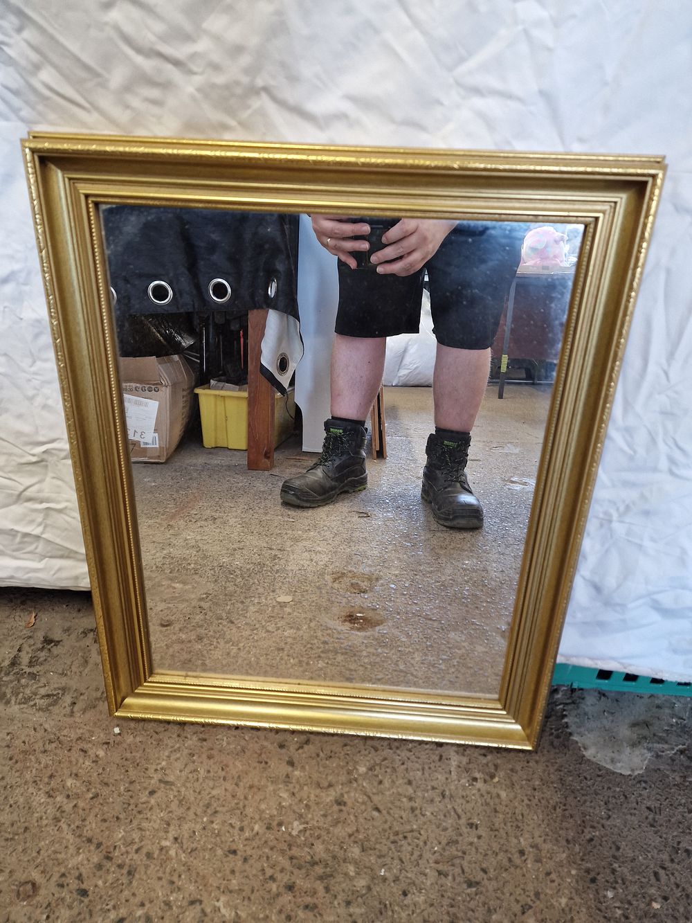 Lot 677: Wooden Framed Mirror Approx 60x50cm COLLECTION ONLY