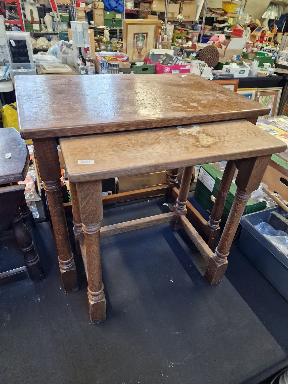 Lot 690: Pair of Wooden Nest Tables COLLECTION ONLY