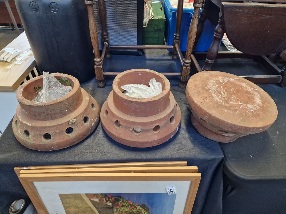 Lot 691: Three Terracotta Chimney Cowls COLLECTION ONLY