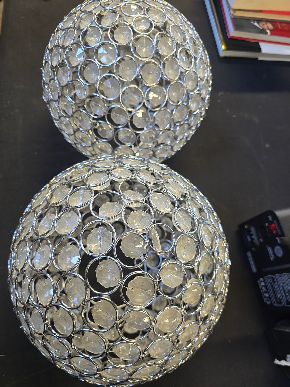 Lot 746: A pair of crystal style lamp shades