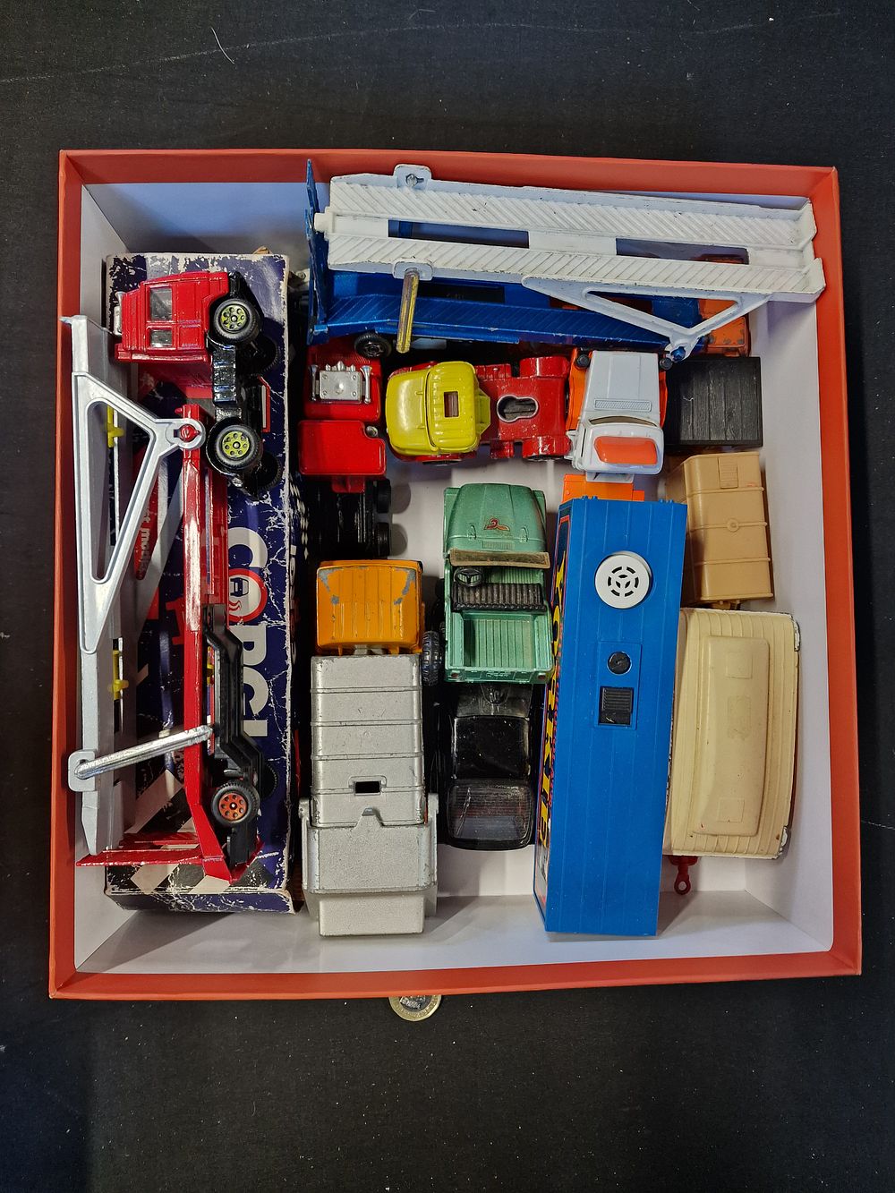 Lot 739: Selection of Vintage Toy Vehicles Play Worn