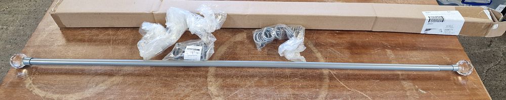 Lot 783: Metal Curtain Rail 120-210cm with Fixings and Rings COLLECTION ONLY