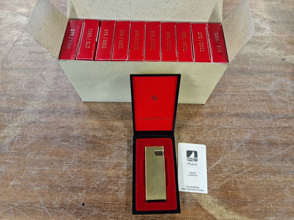 Lot 791: Ten Brand New Mistral Lighters in Case and Box