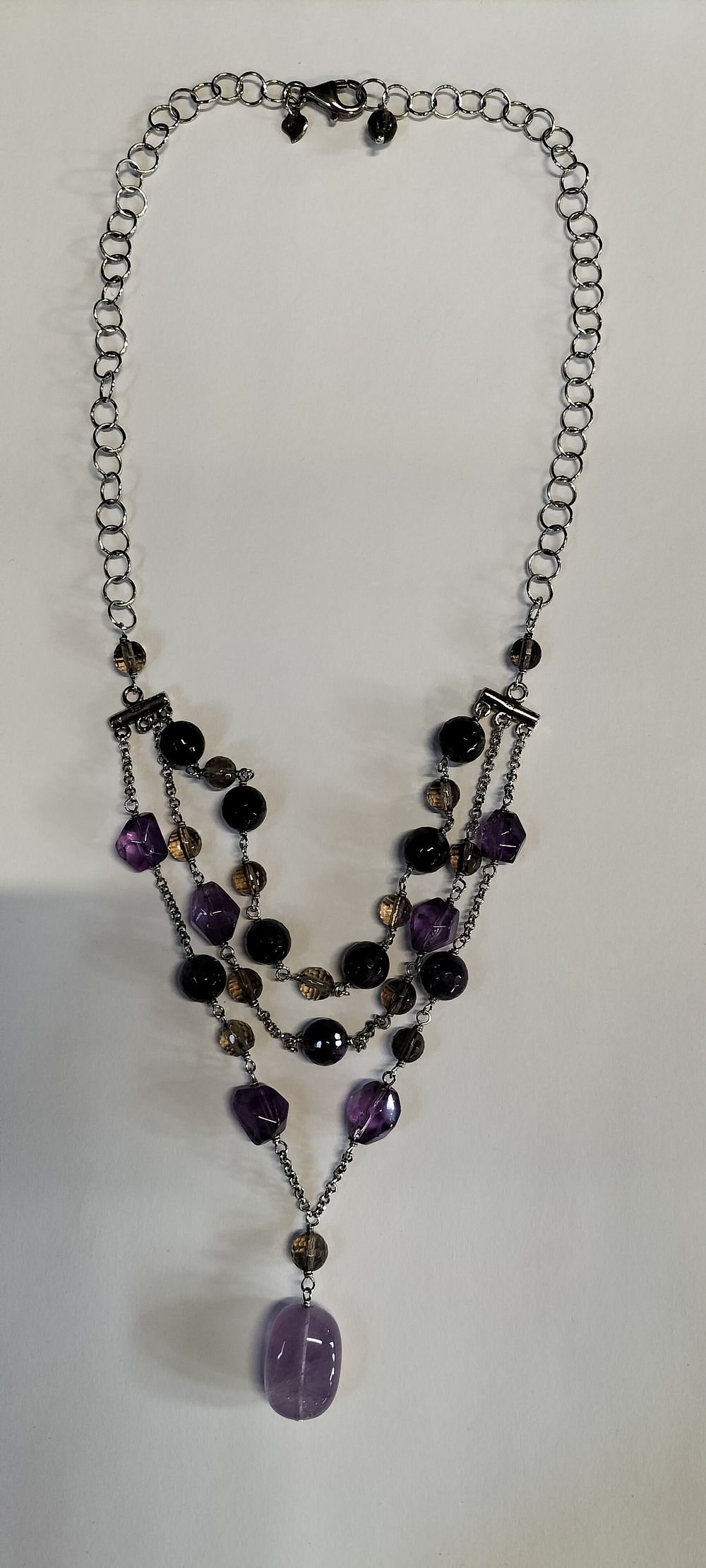 Lot 159: Sterling Silver with Smoky Quartz and Amethyst