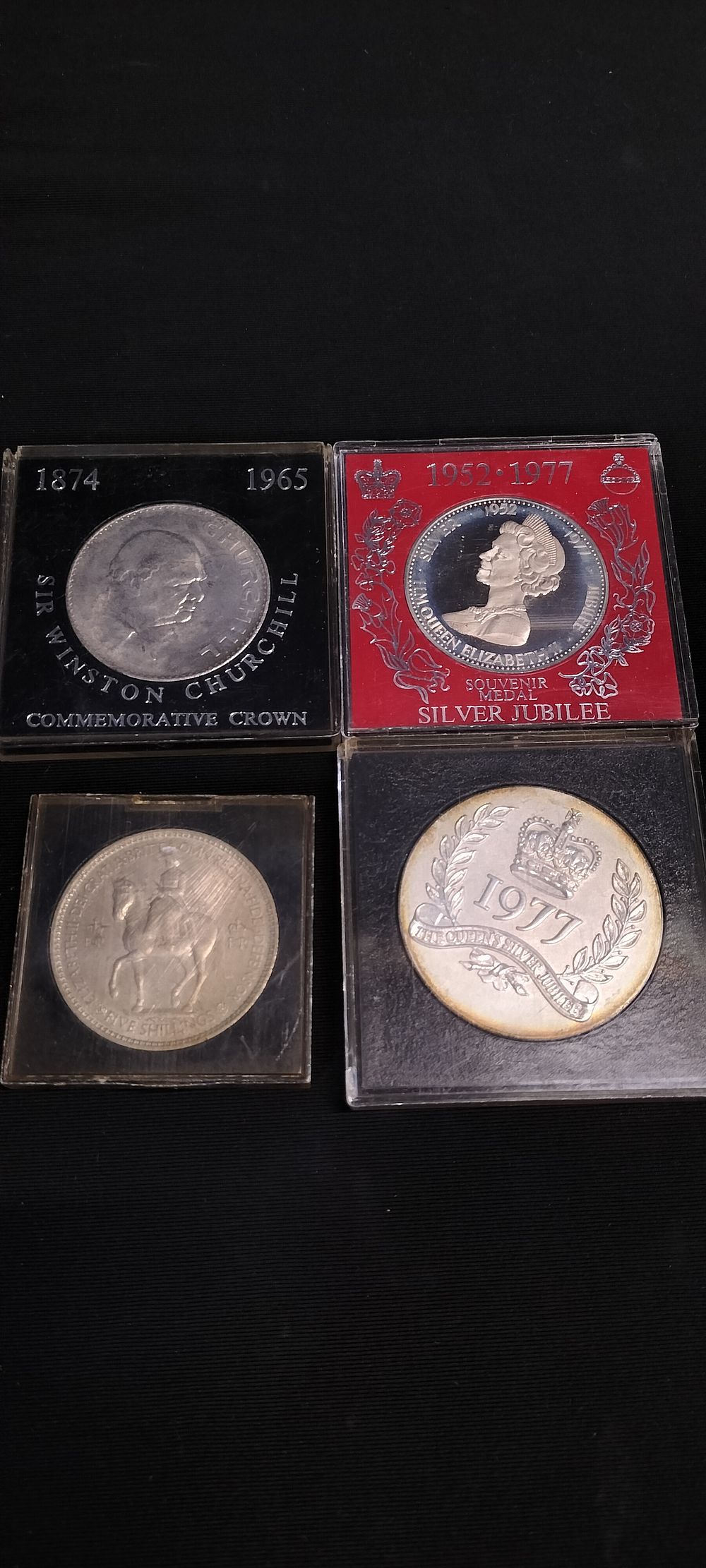 Lot 168: Two Commemorative Crowns 1965 Churchill, 1952 Silver Jubilee....