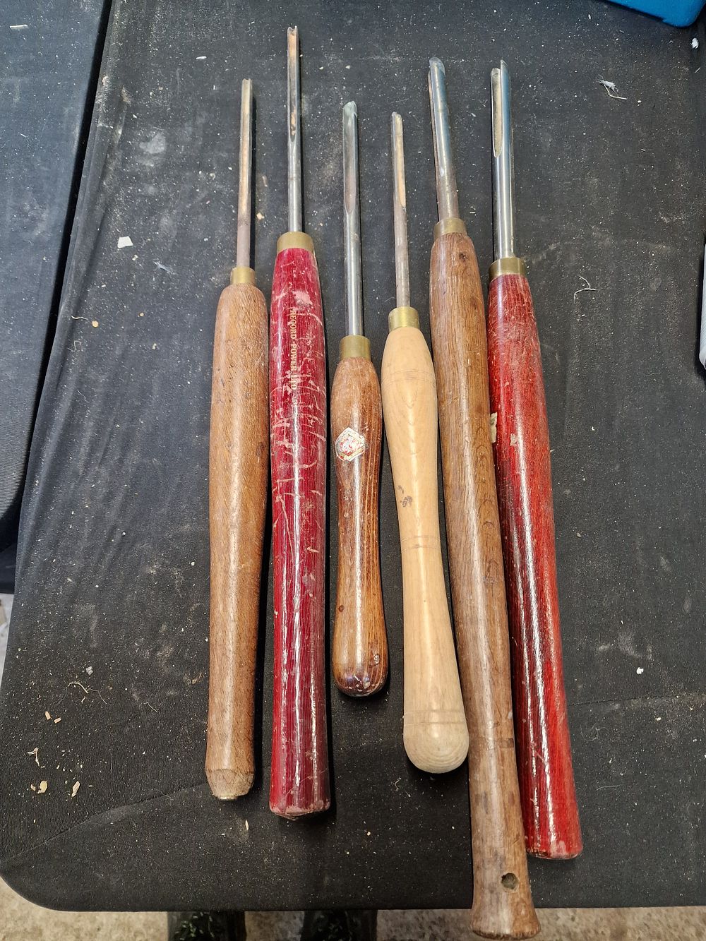 Lot 214: Selection of Vintage Wood Turning Gouging Chisels inc...