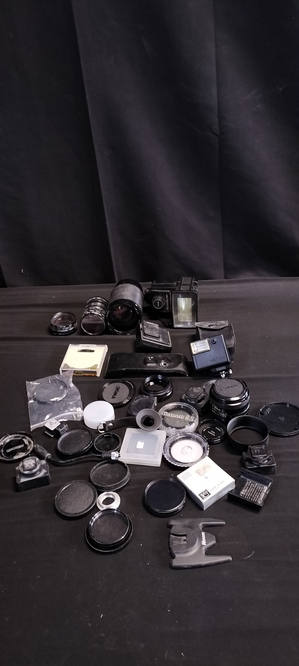 Lot 174: Selection of Various Camera Lenses, Flash Units and...