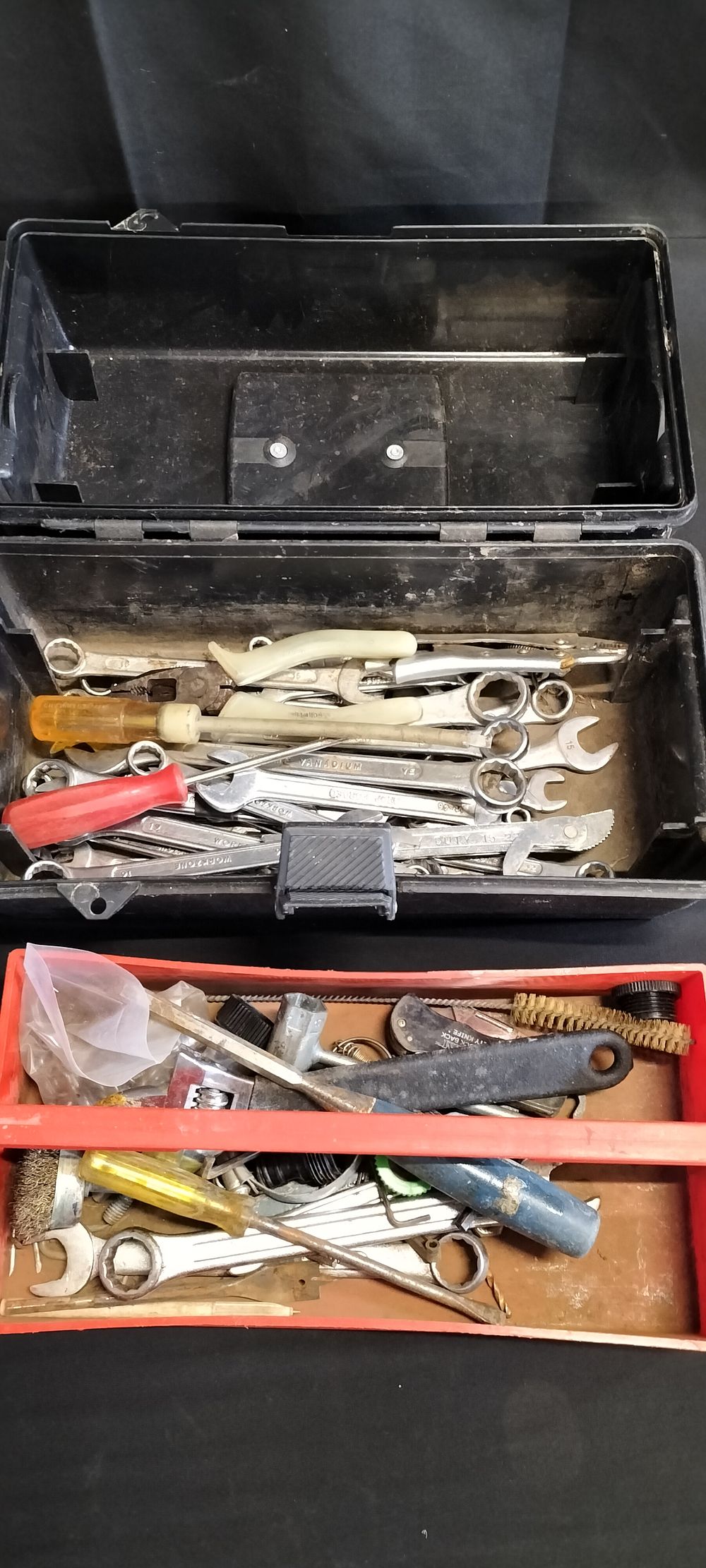 Lot 187: Tool Box Containing Various Tools , Spanners, Screwdrivers...
