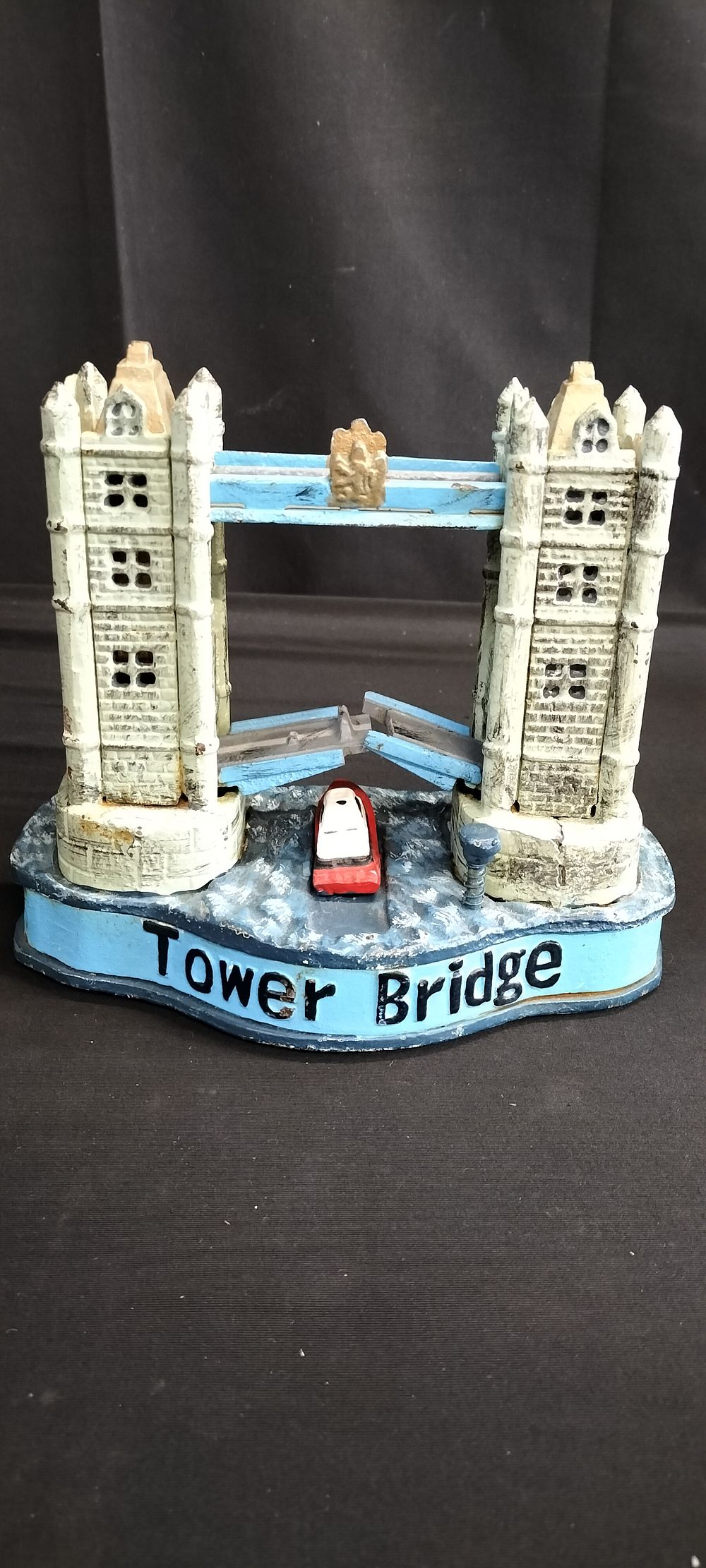Lot 198: Cast Metal Tower Bridge Money Bank. Measures approx...