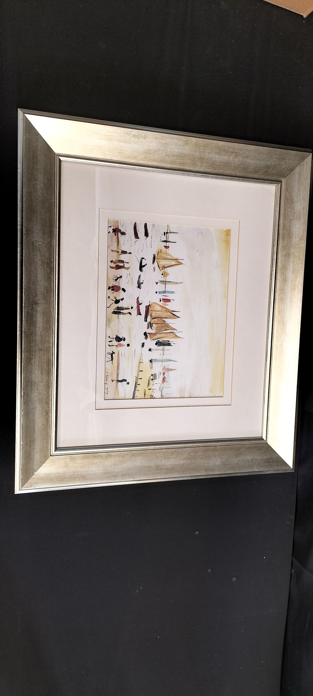 Lot 245: Framed L.S. Lowry Print Yachts. Measures approx 41.5...