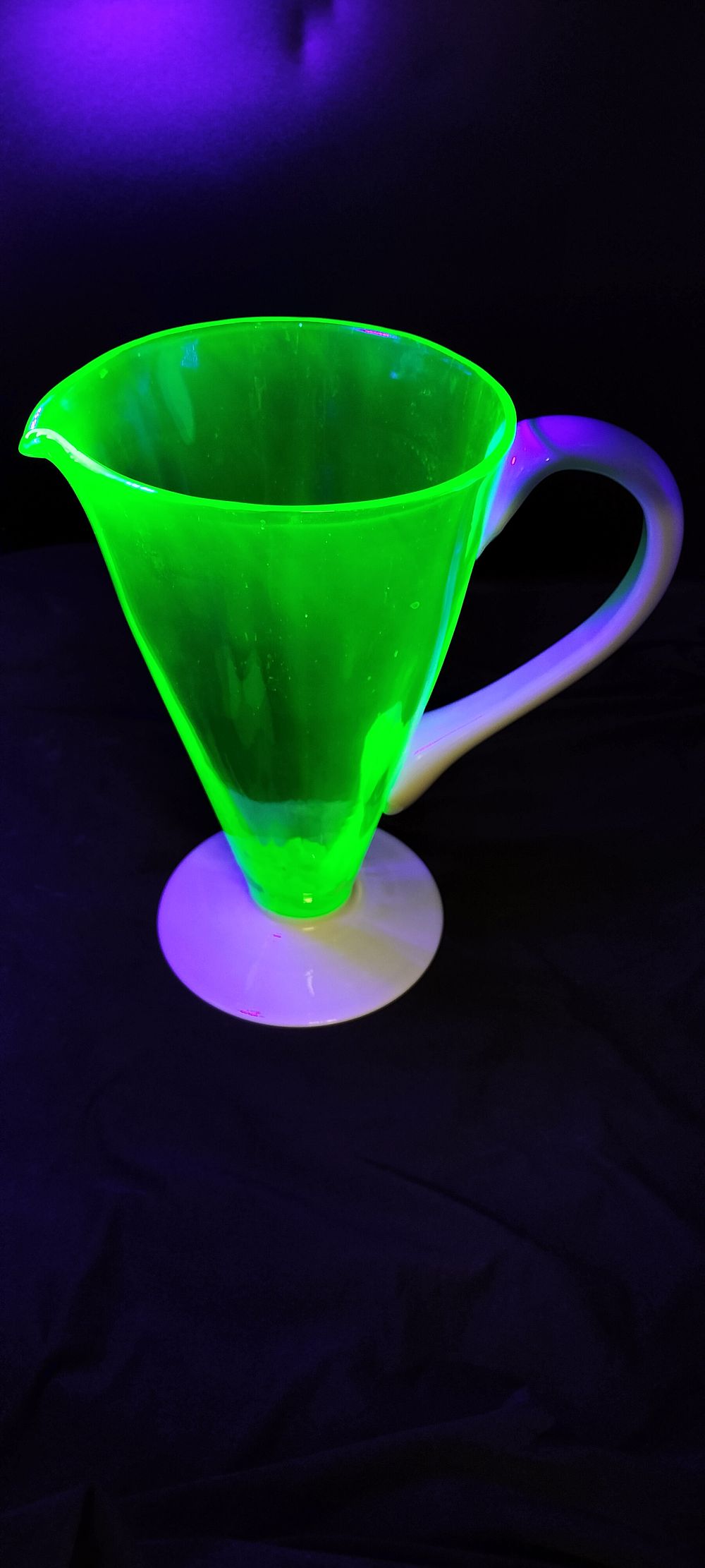 Lot 279: Large Hand Blown Uranium Green Glass and Milk...