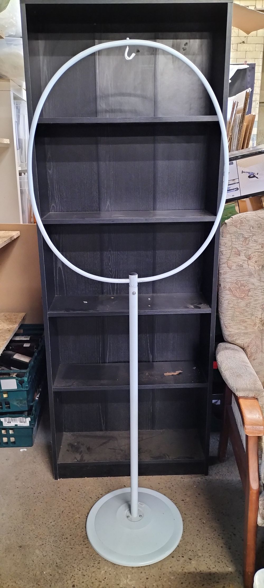 Lot 297: White Metal Bird Cage Stand (Cage Not Included)....