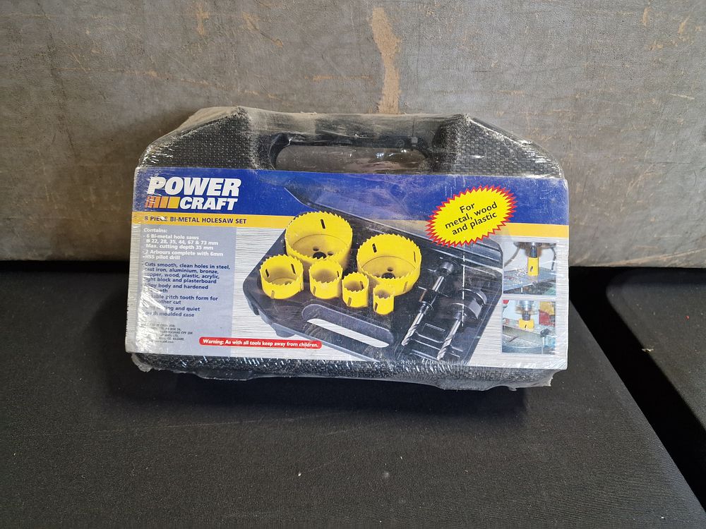 Lot 522: Power Craft 8pc Bi-Metal Holesaw Set Still Sealed
